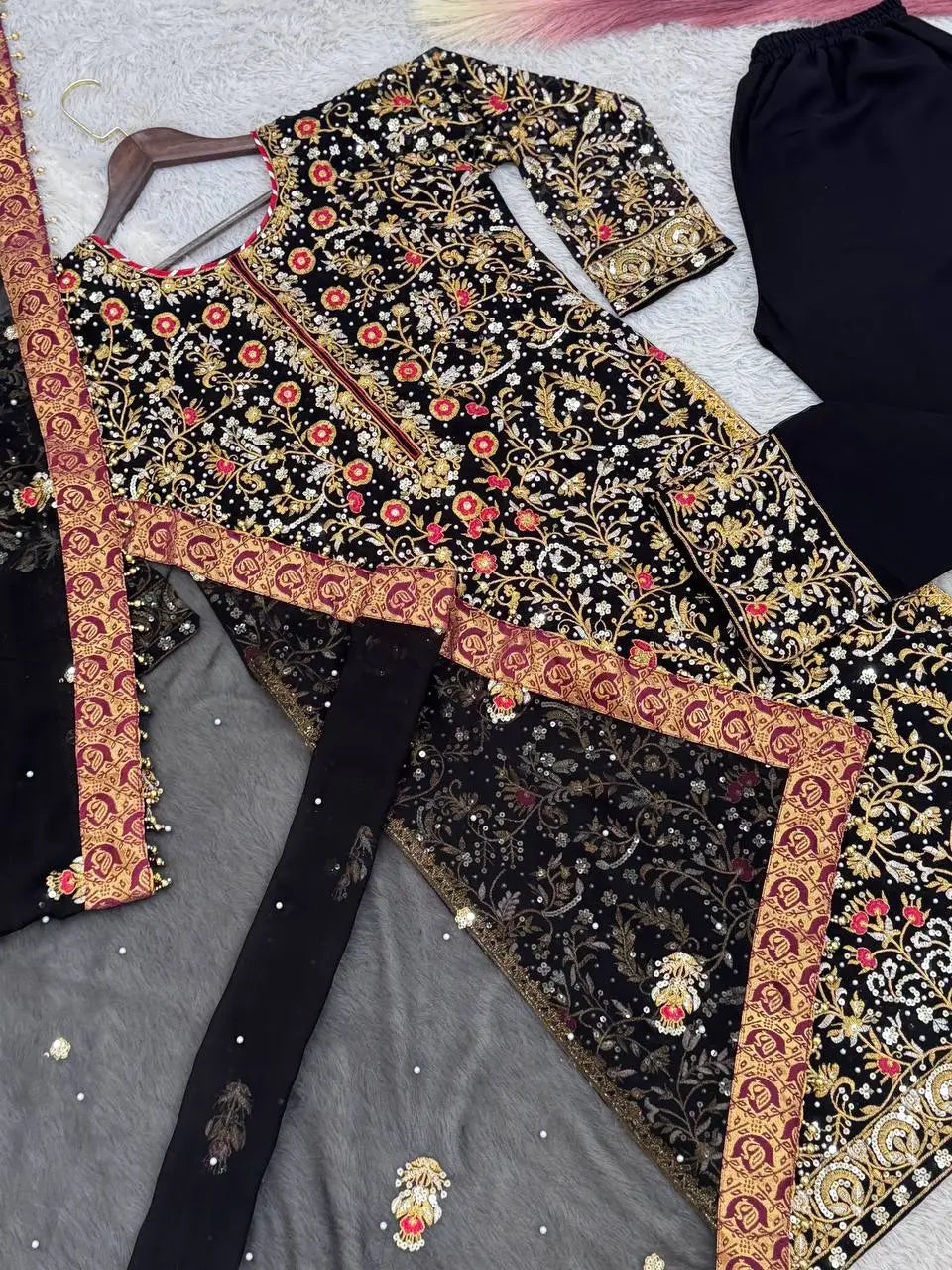 New Look Fancy Faux Georgette Heavy Embroidered Salwar Suit for Women Pakistani Clothing Design salwar kameez For Women
