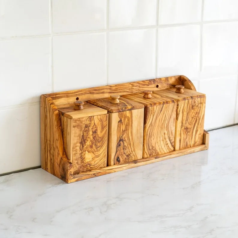 Best Selling Indian Wooden Spice Box Removable Compartments Eco-Friendly Dishwasher Safe Customizable Size Logo Herb Spice Nut