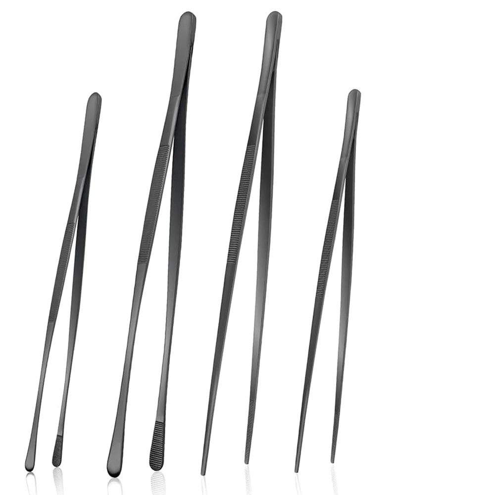 Kitchen Culinary Tweezers Stainless Steel Offset Tweezers Customized Logo Chef Plating Tweezer Tongs Serving Presentation