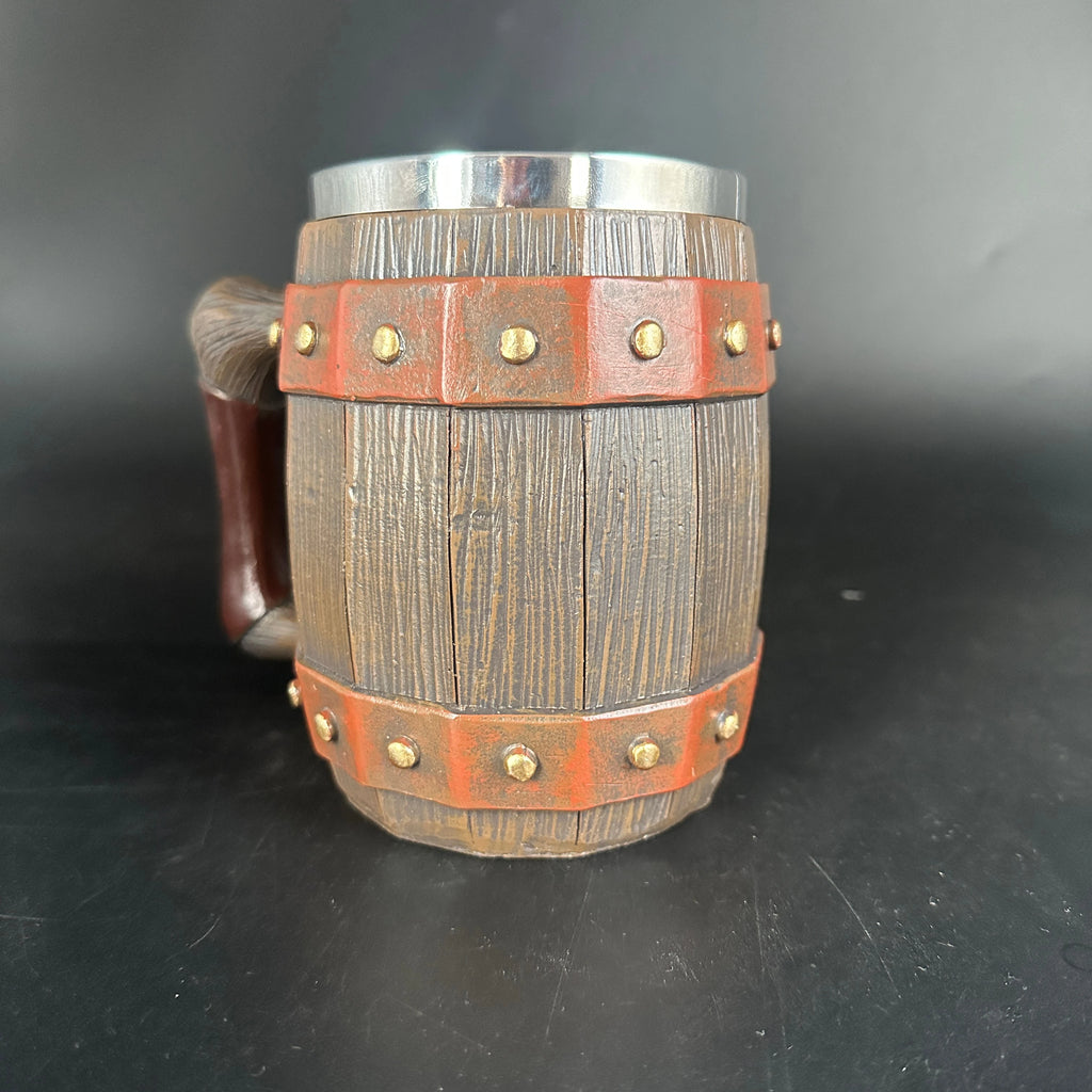 High Medieval Stainless Steel Lined 600ml Tumbler Retro Bar Style Wine Beer Glass Mug Halloween Home Decorative Good Wooden Mug