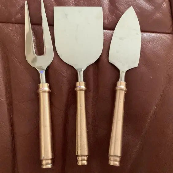 Dishwasher Safe Eco-Friendly Stainless Steel Cheese Set with Palm Tree Handle Design for Luxury Hotels & Gift Packaging