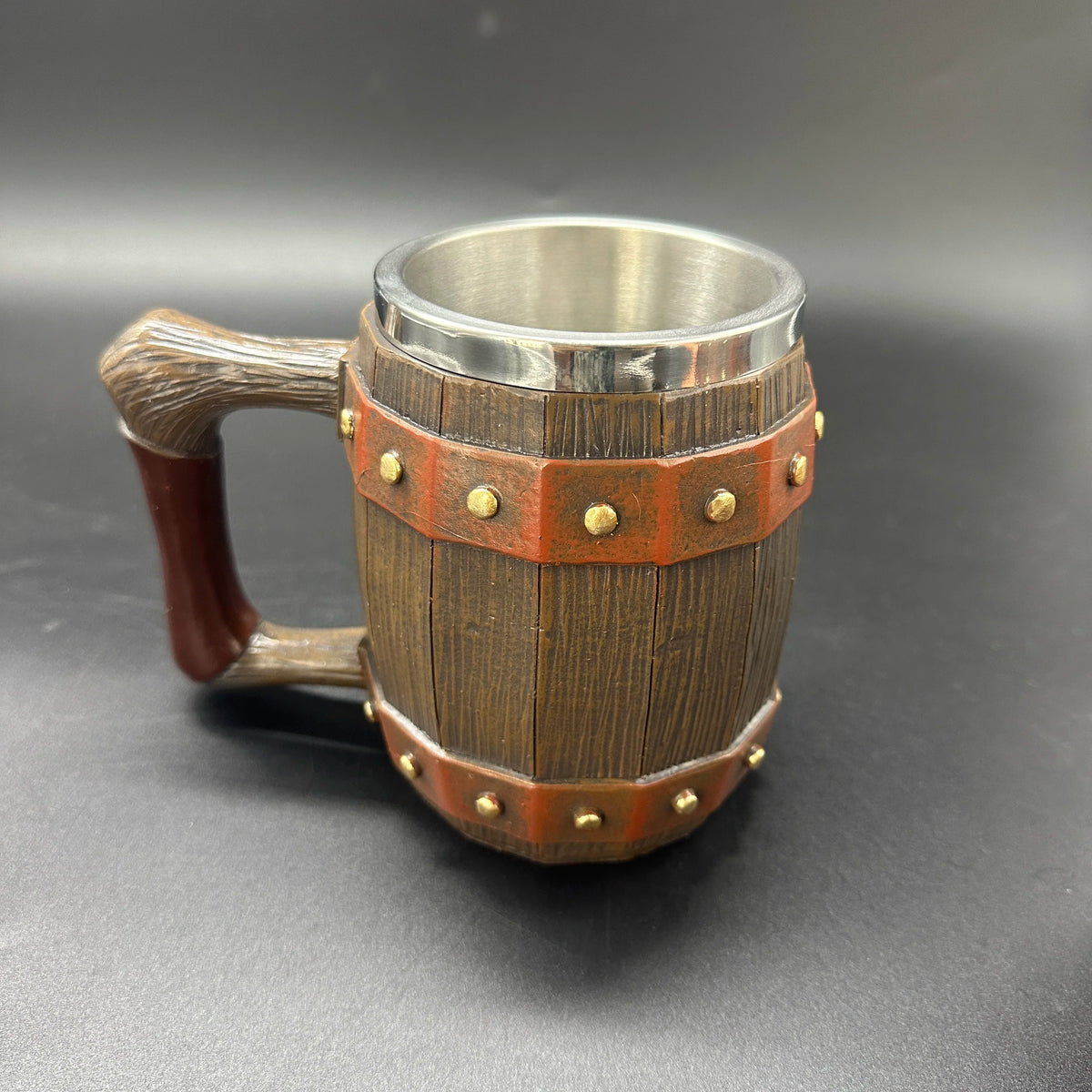 High Medieval Stainless Steel Lined 600ml Tumbler Retro Bar Style Wine Beer Glass Mug Halloween Home Decorative Good Wooden Mug