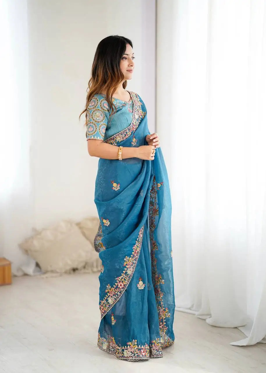 Women Casual Style Summer Diwali Winter Latest High-quality Slim Fit Designer Banarasi Cotton Silk Saree Blouse Kanchipuram