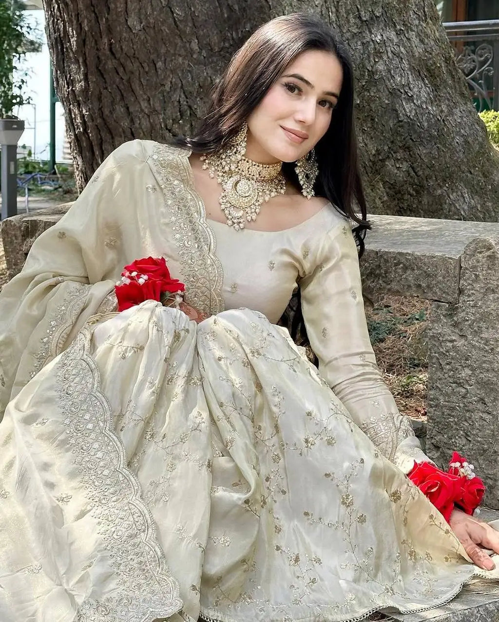 Indian Ethnic Designer Dress Collection for Ladies Heavy Embroidery Chanderi Silk Kurta/Kurti Suit New Diwali Party Wear Look