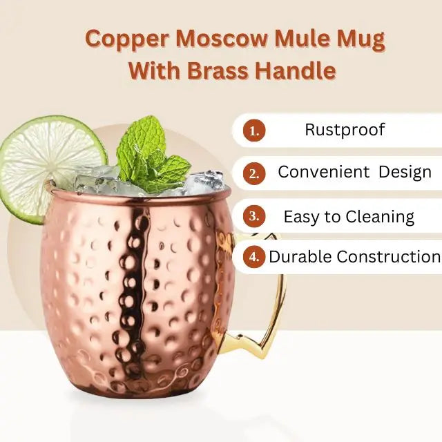 Koi High Quality Pure Copper Moscow Mule Beer Mug Brass Handle Eco-Friendly 18 oz Parties Weddings Hotels Cocktails Barware