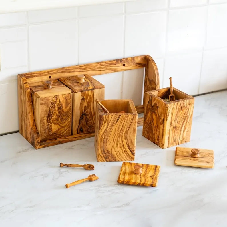 Best Selling Indian Wooden Spice Box Removable Compartments Eco-Friendly Dishwasher Safe Customizable Size Logo Herb Spice Nut