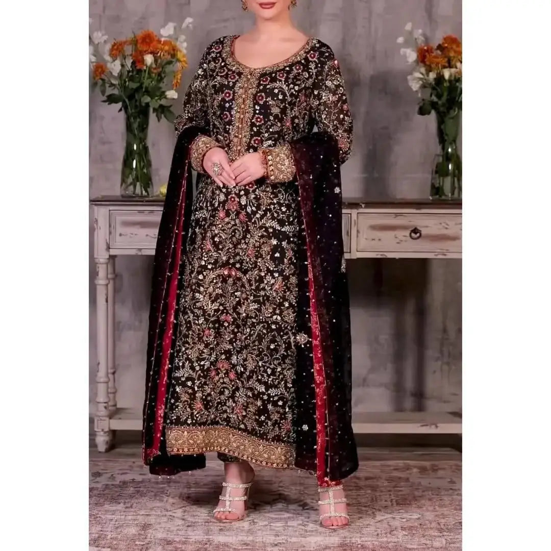 New Look Fancy Faux Georgette Heavy Embroidered Salwar Suit for Women Pakistani Clothing Design salwar kameez For Women