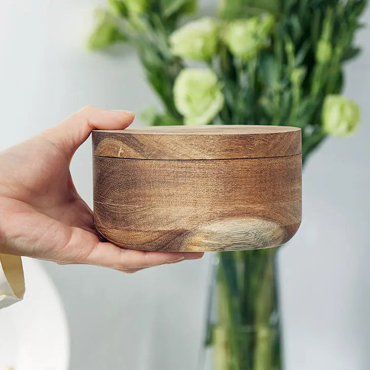 Artizon Studio Acacia Wood Salt Pepper Holder Kitchen Spice Storage Container Dishwasher Oven Safe Eco-Friendly Rustic Design