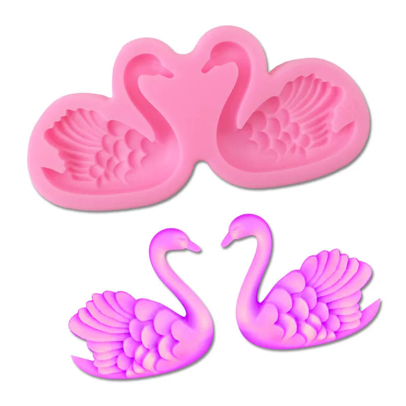 Swan Silicone Mold Birthday Cake Decorating Tool Fondant Chocolate Mold Sugarcraft Pastry Baking Tool