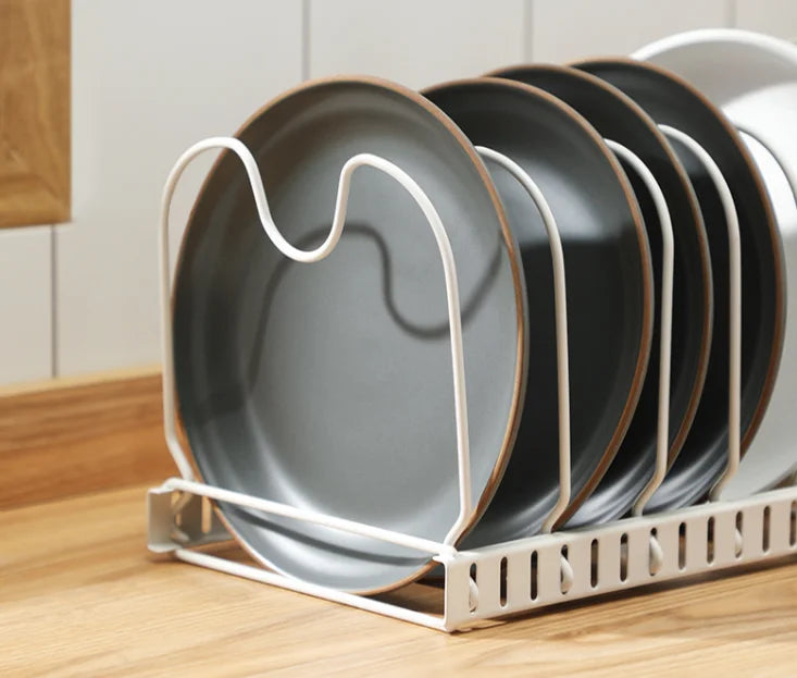 DSH Factory Supply Kitchen Metal Frying Pan Pot Cover Rack Pan Pot Cover Rack Dish Rack