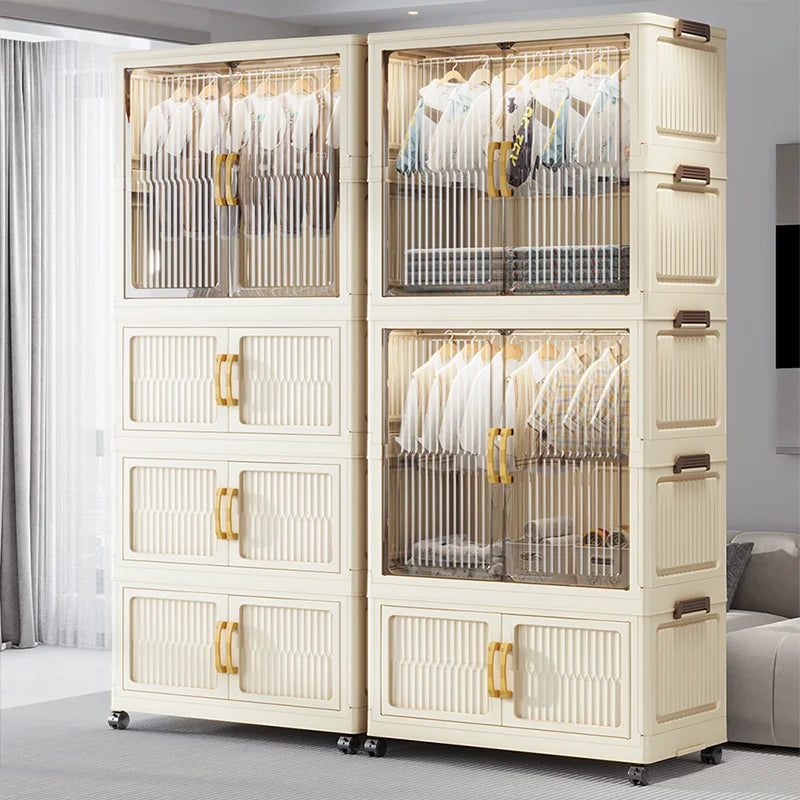 55-85CM Household adult wardrobe, installation-free, multi-layer storage cabinet, foldable, dust-proof wardrobe