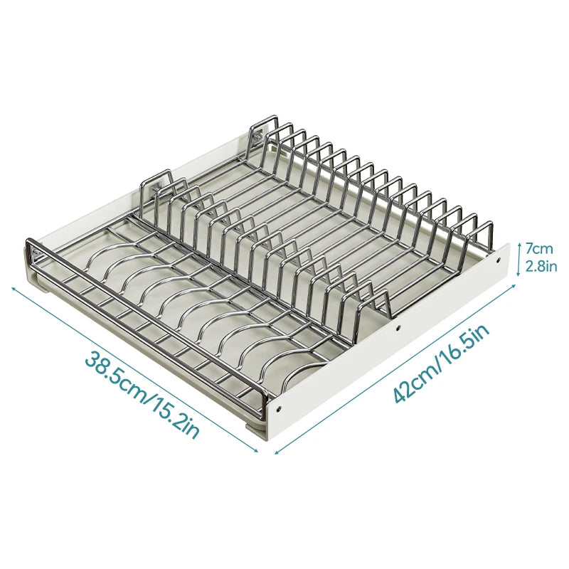 Stainless Steel Dish Racks Pull Cabinet Organizer Drainboard Set for Kitchen Counter Spice Storage Rack Modern Design