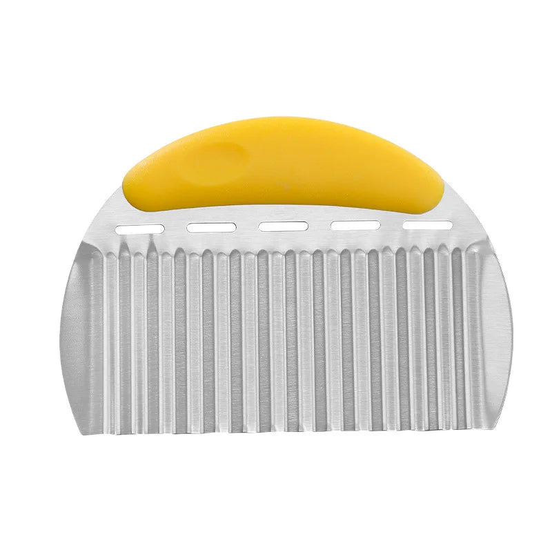 Stainless Steel Wolf-Tooth Potato Wave Cutter Manual Multi-Functional Commercial Vegetable Slicer Dishwasher Safe Household