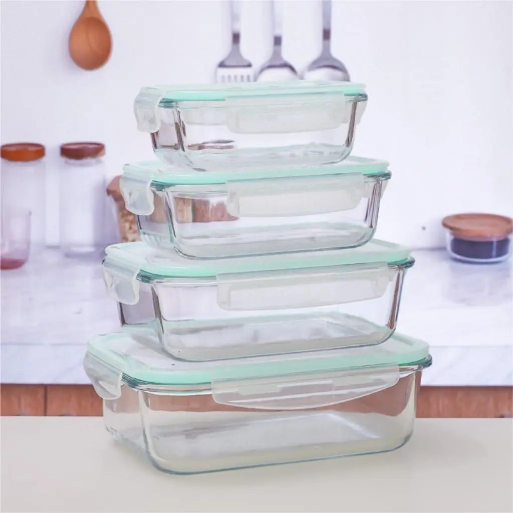 High Quality Microwave Airtight Glass Meal Prep Containers BPA Free Lunch Box Lid Food Storage Container Set for Kitchen Use