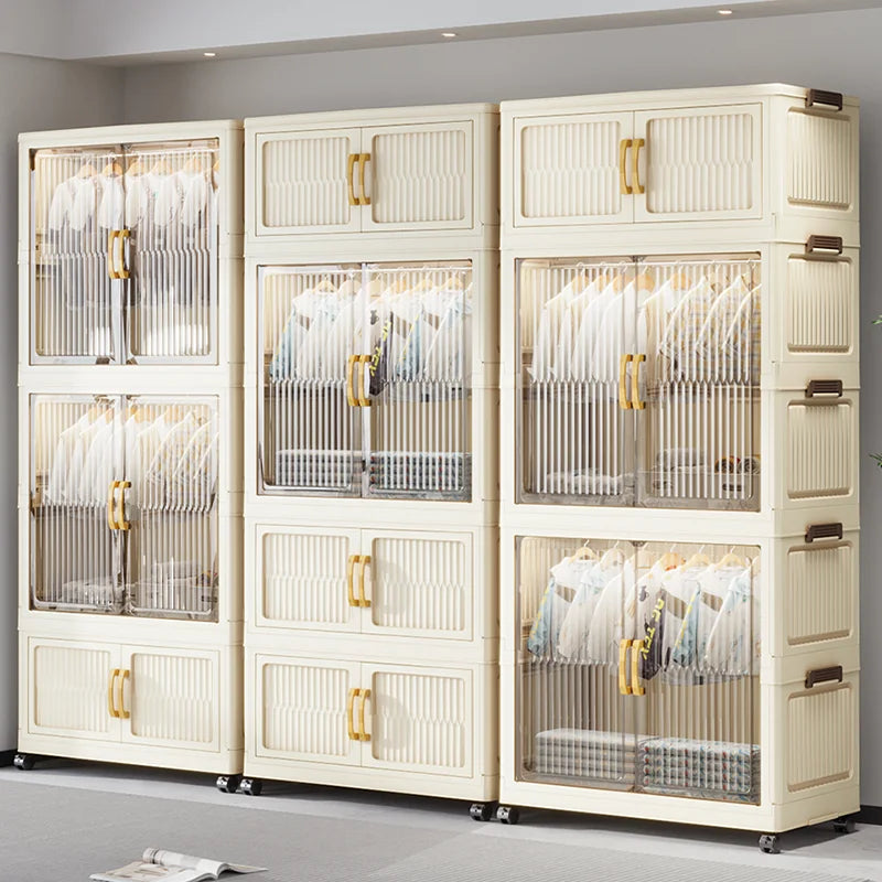 55-85CM Household adult wardrobe, installation-free, multi-layer storage cabinet, foldable, dust-proof wardrobe