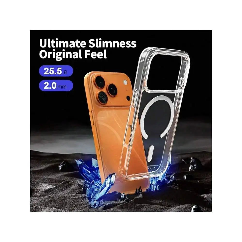 Hadaasi Transparent Magnetic Hard Case for with Clear Acrylic Shockproof Design Magnetic Ring Holder PMMA Material Unisex