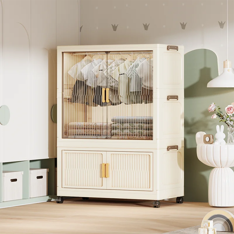 55-85CM Household adult wardrobe, installation-free, multi-layer storage cabinet, foldable, dust-proof wardrobe