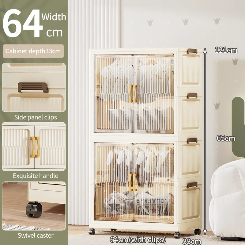 55-85CM Household adult wardrobe, installation-free, multi-layer storage cabinet, foldable, dust-proof wardrobe