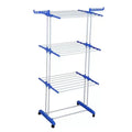 New Hot Sale Indoor Wardrobe Floor-standing Folding Mobile Iron Multi-functional Three-layer Towel Drying Rack