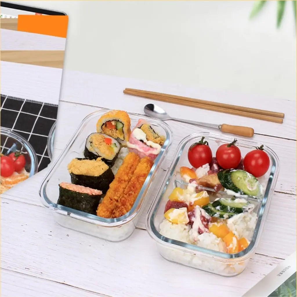 High Quality Microwave Airtight Glass Meal Prep Containers BPA Free Lunch Box Lid Food Storage Container Set for Kitchen Use