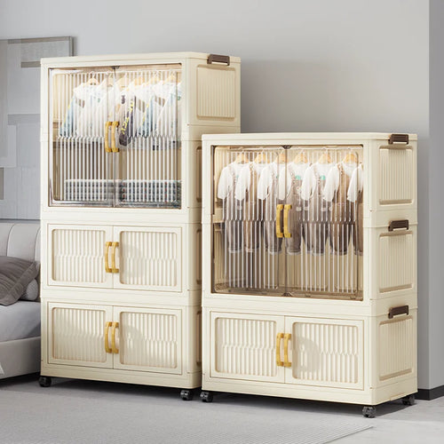 55-85CM Household adult wardrobe, installation-free, multi-layer storage cabinet, foldable, dust-proof wardrobe