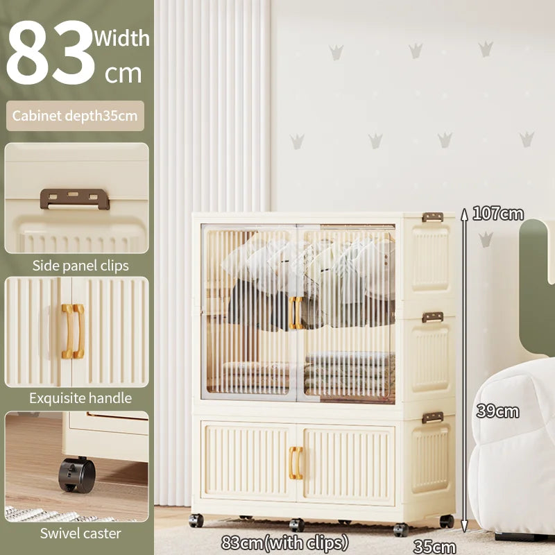 55-85CM Household adult wardrobe, installation-free, multi-layer storage cabinet, foldable, dust-proof wardrobe