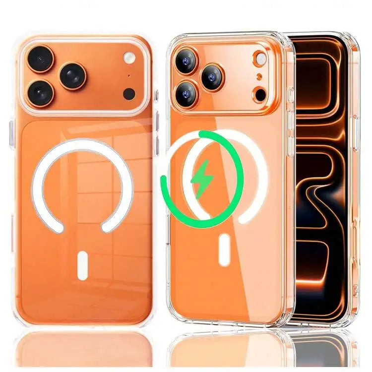 Hadaasi Transparent Magnetic Hard Case for with Clear Acrylic Shockproof Design Magnetic Ring Holder PMMA Material Unisex