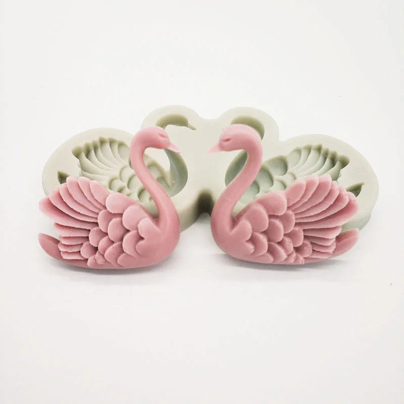 Swan Silicone Mold Birthday Cake Decorating Tool Fondant Chocolate Mold Sugarcraft Pastry Baking Tool