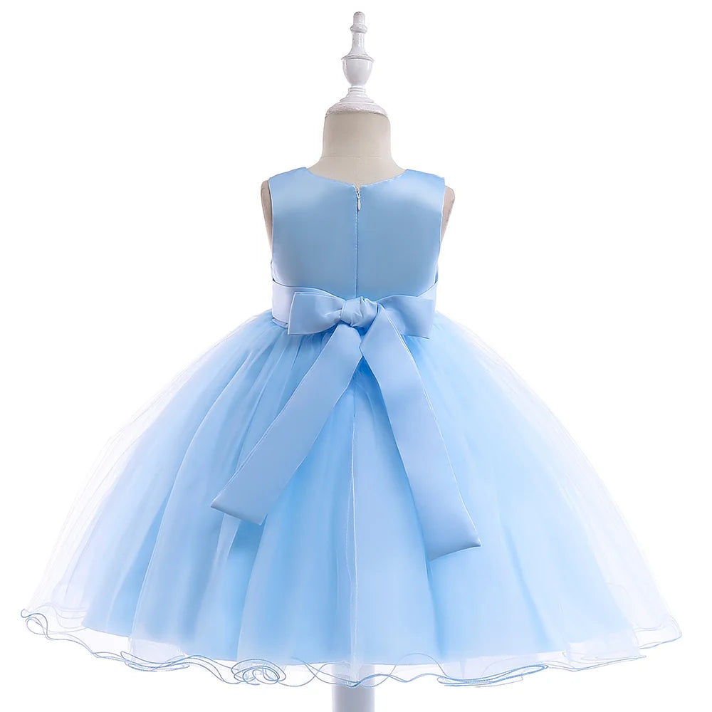 Elegant Kids Dress For Girls Birthday Wedding Costume Appliques Flower Girl Party Dresses 3 10 Years Children Summer Clothes