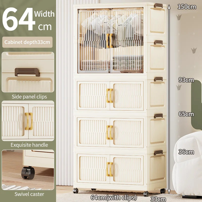 55-85CM Household adult wardrobe, installation-free, multi-layer storage cabinet, foldable, dust-proof wardrobe