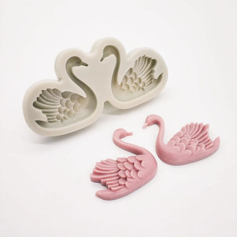 Swan Silicone Mold Birthday Cake Decorating Tool Fondant Chocolate Mold Sugarcraft Pastry Baking Tool