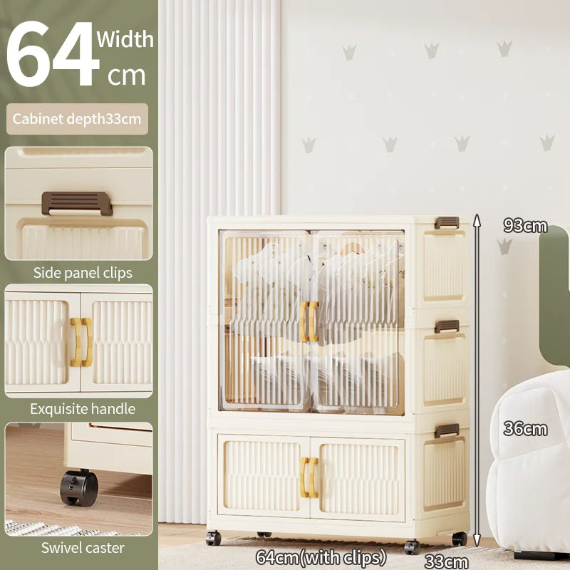 55-85CM Household adult wardrobe, installation-free, multi-layer storage cabinet, foldable, dust-proof wardrobe