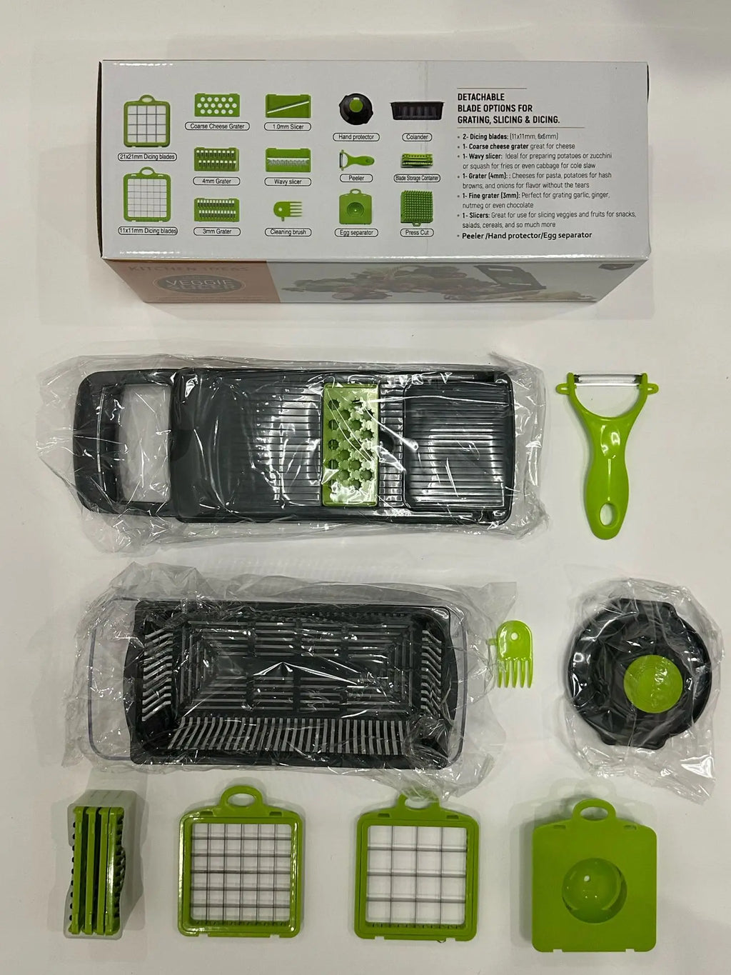 Manual Hand Fruits and Vegetable Cutter All in One 16 in 1 Vegetable Food Chopper Durable Kitchen Accessories Vegetable Cutter