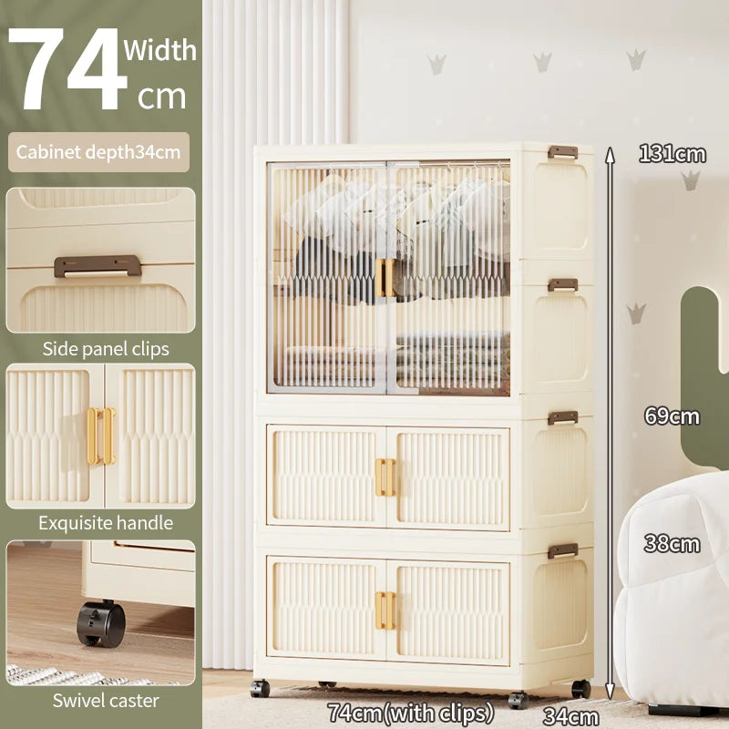 55-85CM Household adult wardrobe, installation-free, multi-layer storage cabinet, foldable, dust-proof wardrobe