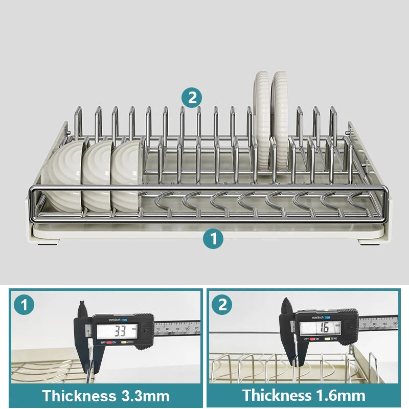 Stainless Steel Dish Racks Pull Cabinet Organizer Drainboard Set for Kitchen Counter Spice Storage Rack Modern Design
