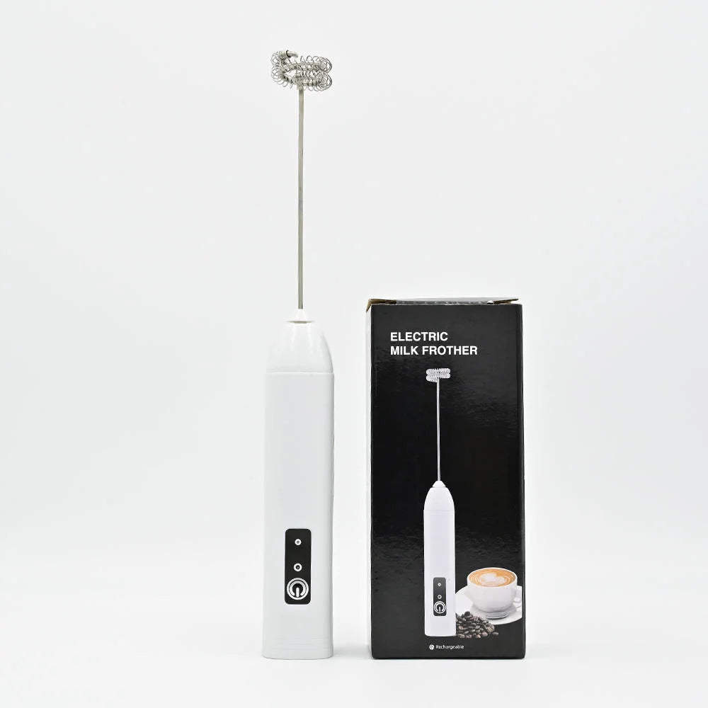 Reusable D01 Handheld Electric Milk Frother with 3 Speed Drink Coffee Mixer and Egg Beater USB Charging Base for Coffee Shop Use