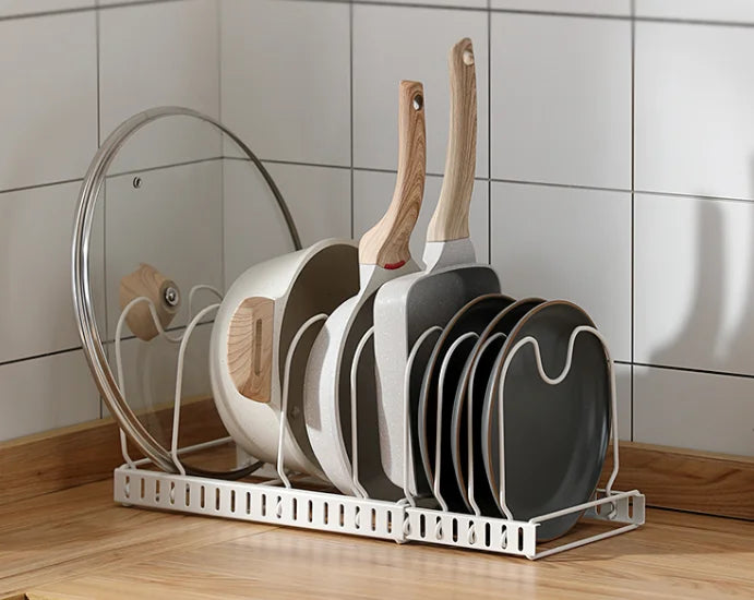 DSH Factory Supply Kitchen Metal Frying Pan Pot Cover Rack Pan Pot Cover Rack Dish Rack
