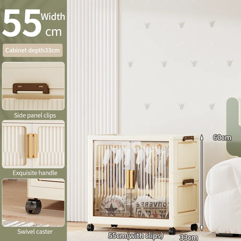 55-85CM Household adult wardrobe, installation-free, multi-layer storage cabinet, foldable, dust-proof wardrobe