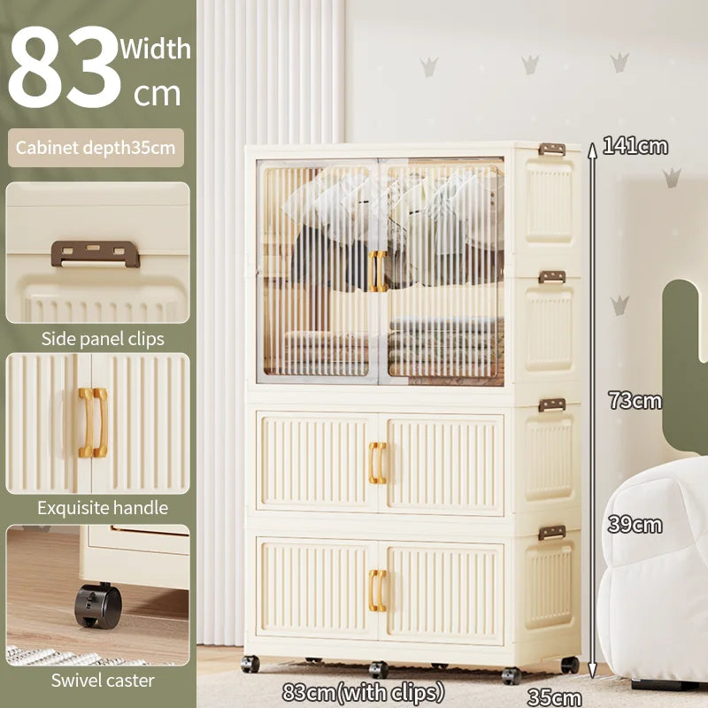 55-85CM Household adult wardrobe, installation-free, multi-layer storage cabinet, foldable, dust-proof wardrobe