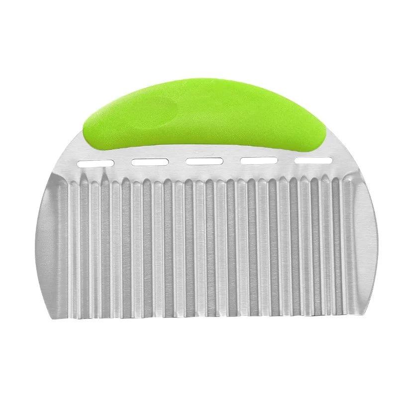 Stainless Steel Wolf-Tooth Potato Wave Cutter Manual Multi-Functional Commercial Vegetable Slicer Dishwasher Safe Household