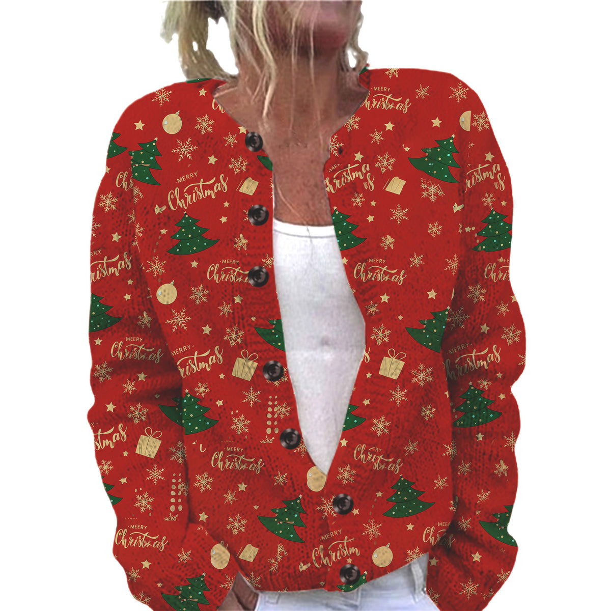 Ll-Yk1 Halloween Cardigan Round Neck Long-Sleeved 3D Printed Sweater European and American Cross-Border Casual Women's Clothing Amazon Theme