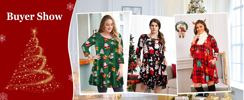 2024 autumn and winter Halloween Christmas holiday color casual T-shirt dress