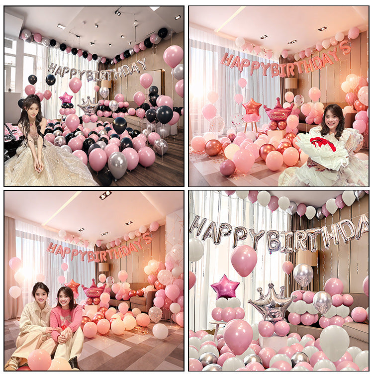 Birthday Balloon Party Decorations Scene Layout Background Wall Dressing Supplies Premium Feeling Package Foreign Trade suit