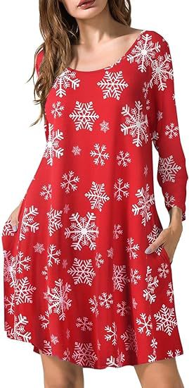 2024 autumn and winter Halloween Christmas holiday color casual T-shirt dress
