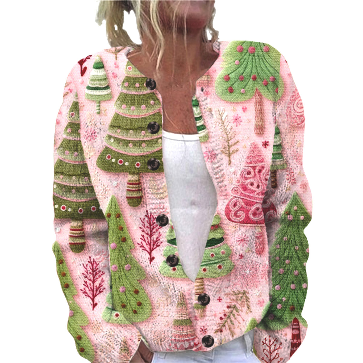 Ll-Yk1 Halloween Cardigan Round Neck Long-Sleeved 3D Printed Sweater European and American Cross-Border Casual Women's Clothing Amazon Theme