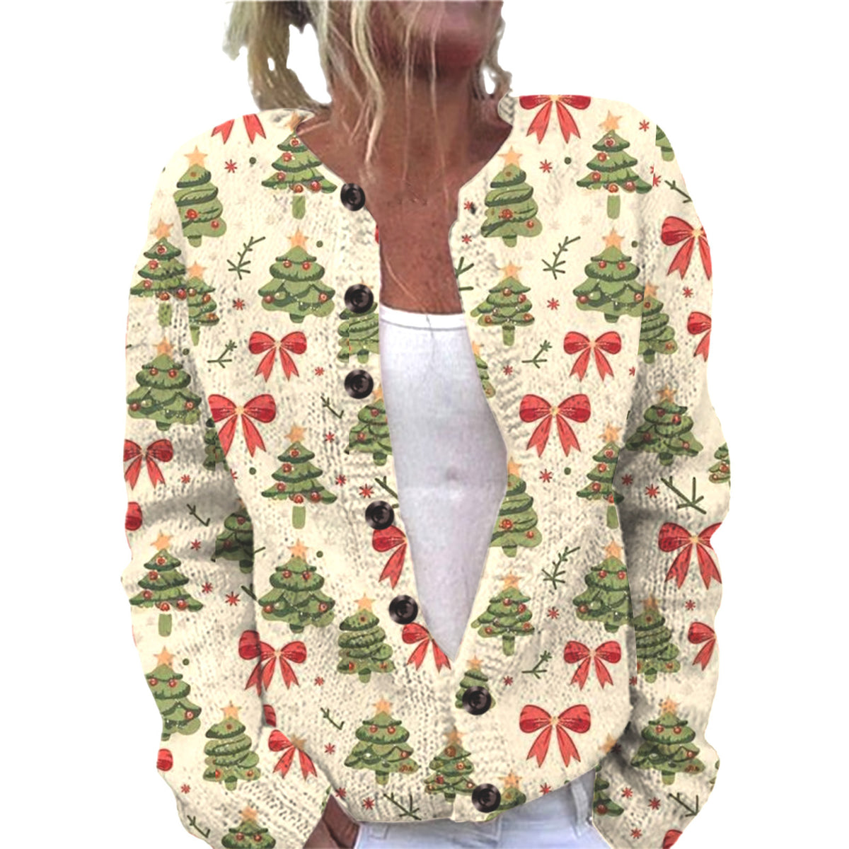 Ll-Yk1 Halloween Cardigan Round Neck Long-Sleeved 3D Printed Sweater European and American Cross-Border Casual Women's Clothing Amazon Theme