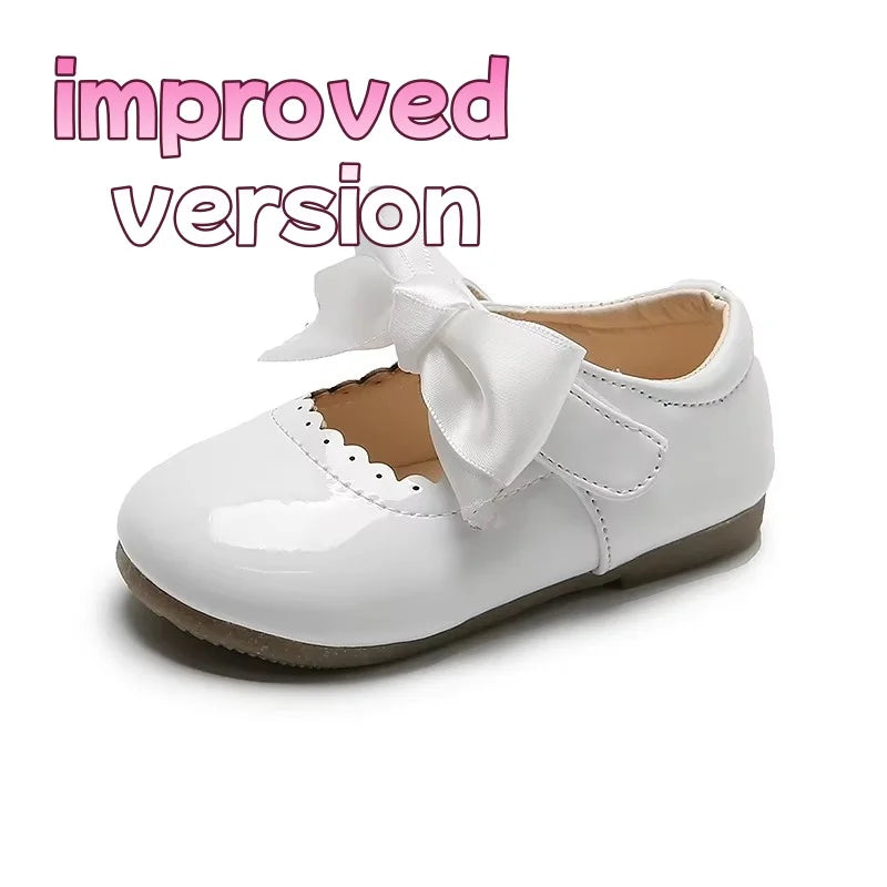 Spring Autumn Baby Girls Shoes Cute Bow Patent Leather Princess Shoes Solid Color Kids Gilrs Dancing Shoes First Walkers