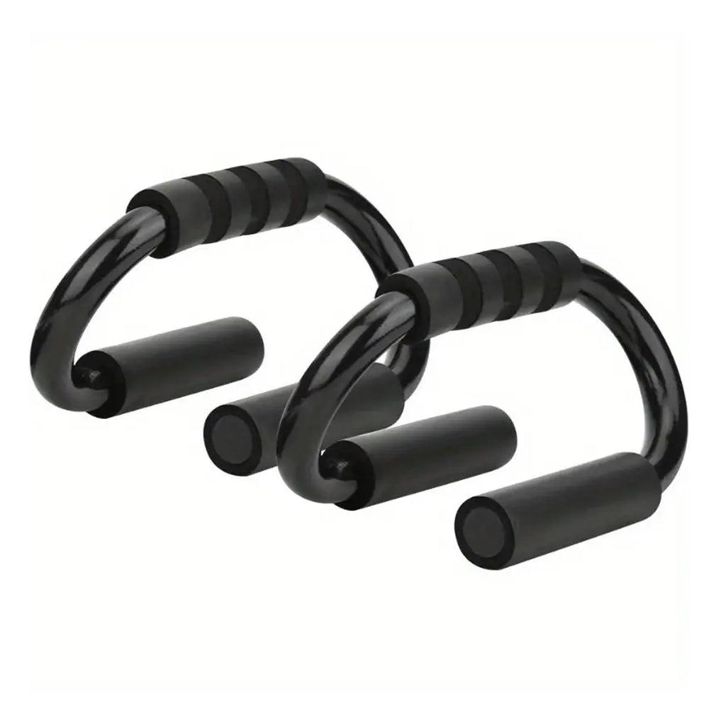 S-Shaped Stainless Steel Push-Up Brackets with Foam Handles - 2 Pack