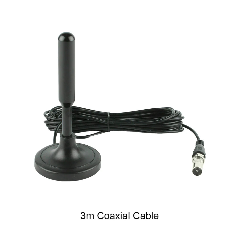 Portable HD Digital TV Antenna with 300cm Coax Cable for DVB-T/T2 DAB Freeview