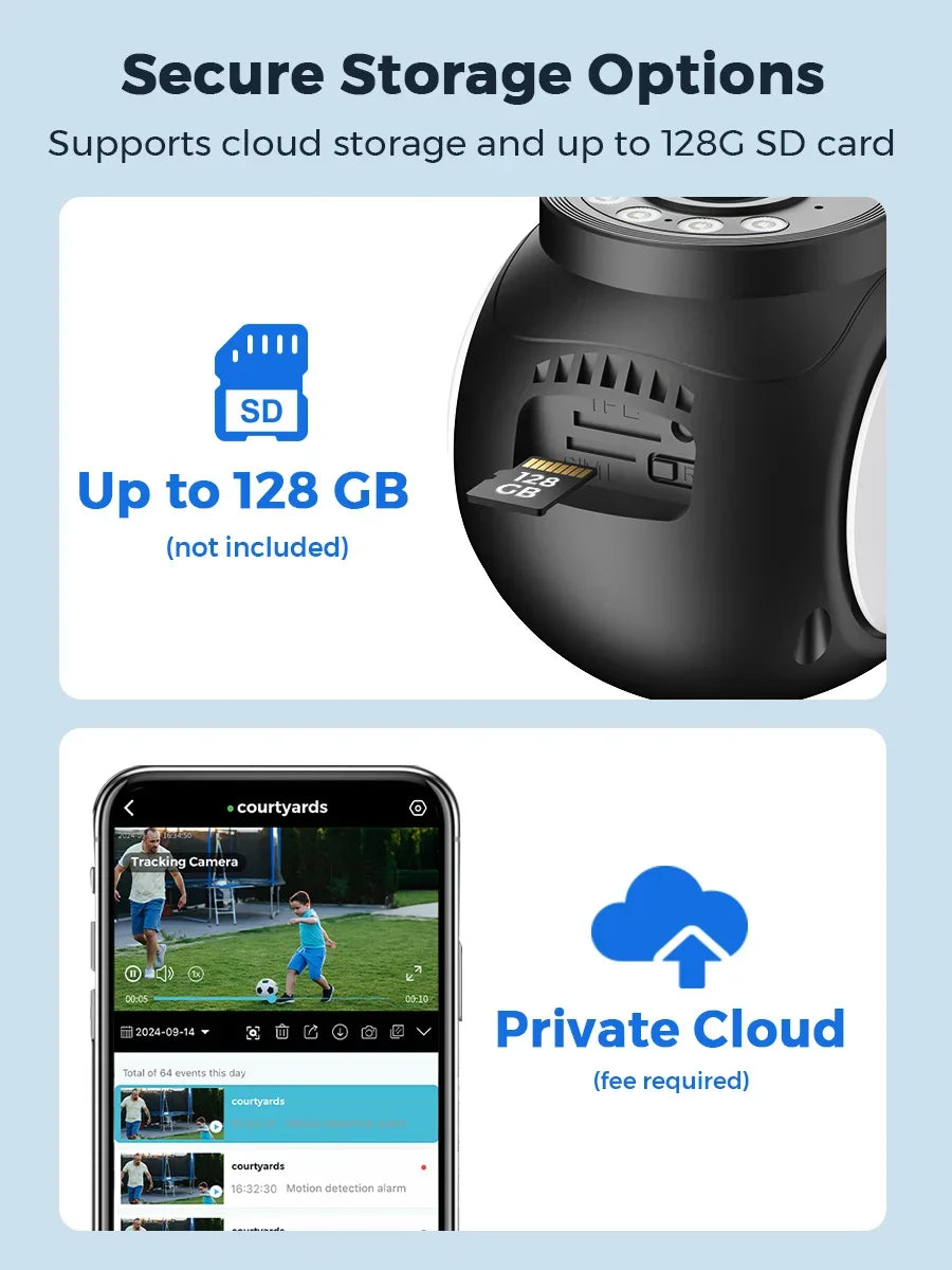 10MP 5K Dual Lens Dual Screen WiFi Security Camera with ICSEE App